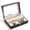 W806-12 12 Slot Grid Luxury Big PU Leather Case Watch Packaging Display Box