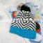 Wholesale Fashion Warm Striped Knitted Pom Pom Winter Hats for Children