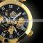 ESS Luxury Gold Case Black Skeleton Dial Mechanical Watch