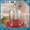 clear glass cake stand and dome and red color glass roof cake dome