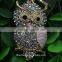 3D popular key chain 2014 fashion jewelry cute crystal owl keychain