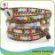 Blue Crystal Mix Natural Stone Bead Sewing On Blue Leather Bead Wrap Bracelet