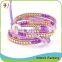 Colorful Crystal Stone Beads 5 Wrap On Brown Leather Multilayer Bracelet