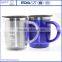 Wholesale transparent 16oz plastic coffee tumbler coffee mug with handle