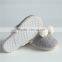 Lady diamond knitted indoor slipper with pom pom