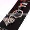 Wholesale heart shape metal alloy crystal keychain holder