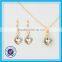 Dubai 18k white gold necklace jewellery set real cubic zirconia brass jewelry set