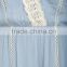 Fashion Design Slender Straps Light Blue Lace Insert Maxi Dress