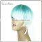 Ombre wig green blond short cut wig machine made hot style wig for christmas party
