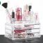 Simple Design White Clear Acrylic Heart-Shaped Makeup Brush Display