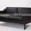 Black modern luxury borge mogensen solid wood frame sofa 2 seater