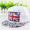 Paypal acceptable UK england flag Snapback hats Cheap Price Custom Your 3D Embroidery Logo,High Quality,Custom Snapback Caps