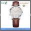 FS FLOWER - 316L Stainless Steel Case Bezel Inserts Wristwatches Mens With Claf Leather Band