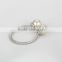 AAA 6mm round freshwater pearl ring double round pearl ring