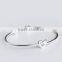 Wholesale Polished 925 Sterling Silver Open Heart Catch Bangle Bracelet(AB-002)