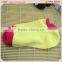 Factory Custom High Quality 0-3years Old Baby Ankle Socks, Yellow Color and Red in the Bottom