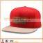 Common Fabric Feature and Sports Cap Type Leather Patch 6 panel snapback hats
