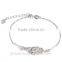 2015 Leaf Chain Bracelets Silver Luxury Austrian Crystal Bracelet For Women Wedding Jewelry