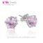 2016 New Design Pave Pink Cz Fashion Jewelry Women Daily Wear Stud Earrings