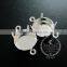 12mm setting size silver plated two loop round bezel tray DIY pendant charm supplies 1411119