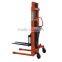 1-2tons Manual Hydraulic Stacker/manual lift/yujie lift stack/logistics equipment/yujie/stacker export good price