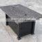 outdoor firepit table within granite table top and aluminum base, chat table