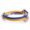 Three layer blue yellow purple stingray leather cord gold plated with diamond