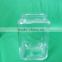 1500 ml clear square galss storage jar with cork for sweets