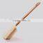 Double side wooden bath body brush with natural loofah and bristle