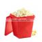 Easy handling microwave safe silicone pop corn container