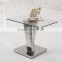D407 Cheap price Stainless Steel Glass end Tables