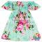 new modern short sleeve off shoulder fancy flower baby girls dress designs