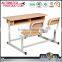 Hot Sale School Furniture Wooden School Desks and Chair Double Student Desk and Chair