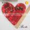 Decorative" I love" printing large red heart sequin patch for girl clothes