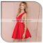 2016 summer red designer sexy short umbrella one piece mini night party dress with side hollowed