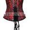 NEW Rain Red Flower Printed Ann Cherry Sexy Women's Corset Latex Waist Training Cincher