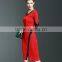 Exquisite ladies 3/4 sleeve draped package hip elastic one piece dress