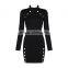 wholesale nice design high quality long sleeve women guangzhou bandage dress 2017