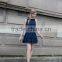 ladies's lovely dress for summer fashion spaghetti slim fit crinkle chiffon dress sleeveless dress casual skirt