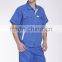 Unisex Blue Polyester Cotton Summer Short Sleeve Work Uniform