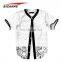 Custom 100% polyester Mens Active Short Sleeve Button Up Baseball Jersey Shirt