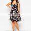 OEM Sweetheart neckline printed prom dress for fat women