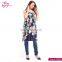 Sleeveless Flower Print Ladies Modern New Pleated Dress