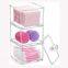 Two Layer Acrylic Container Nail Polish Display Shelf Makeup Case Cosmetic