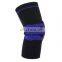 Knit shock absorption hinged nylon silicon compression  knee sleeve pad with spring support