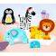 CTY1003 Wooden Animal Jigsaw Puzzles, Toy for 2+ Years Kids, Fine Color Recognition Early Educational Preschool Learning Toy, 6 Pack Animals - Best Gift