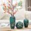 American European Light Luxury Hand Made Blue Large Glass Vase For Dining Room Decor