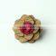 Handmade Men's Wooden Prom Flower Boutonniere Brooch Lapel Pin Tuxedo Corsage