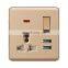 Type 86 Universal 5 pin Wall Socket 16A Flame retardant PC Panel Socketes and Switches Electrical Metal Frame