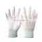 13G  White Nylon Knitted Gloves White PU Finger Coated Gloves General Purpose